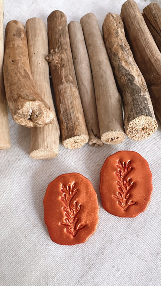 The Sea Life Collection - Coral Stud - Clay Earrings