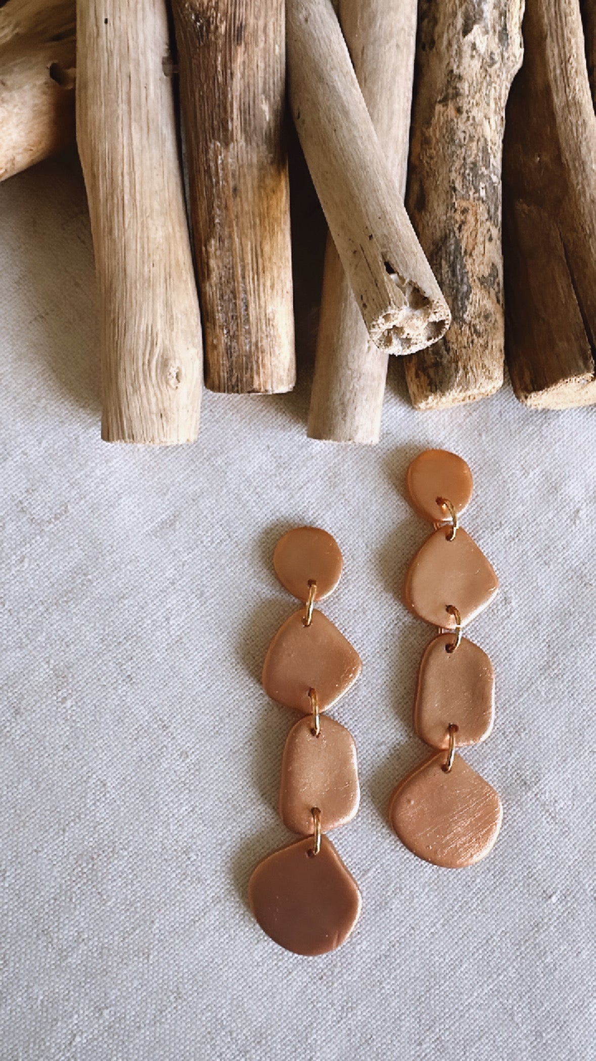 The Metallic Knot Collection - Charlie (medium) - Clay Earrings