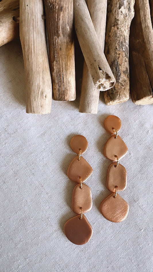 The Metallic Knot Collection - Charlie (medium) - Clay Earrings