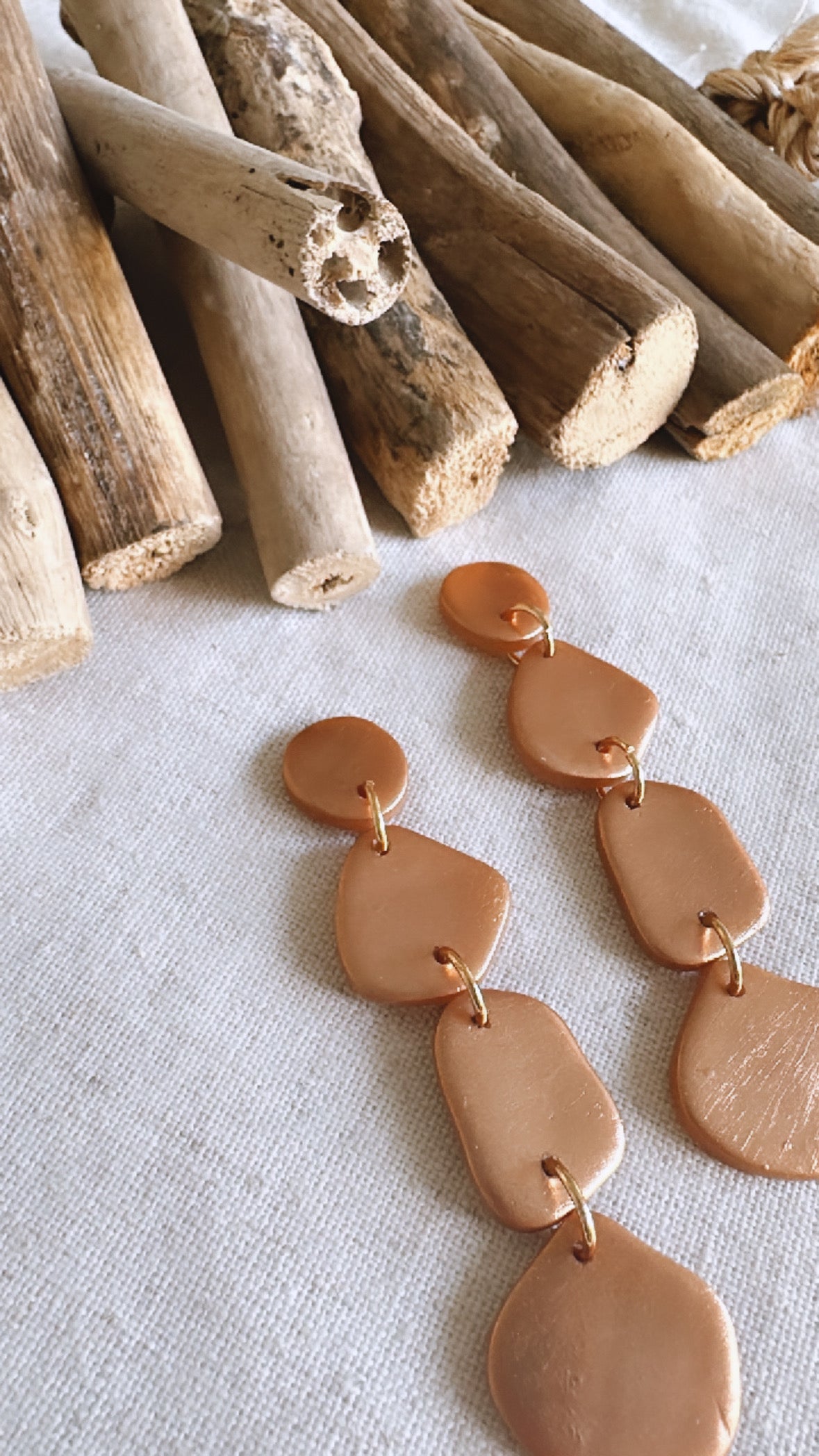 The Metallic Knot Collection - Charlie (medium) - Clay Earrings