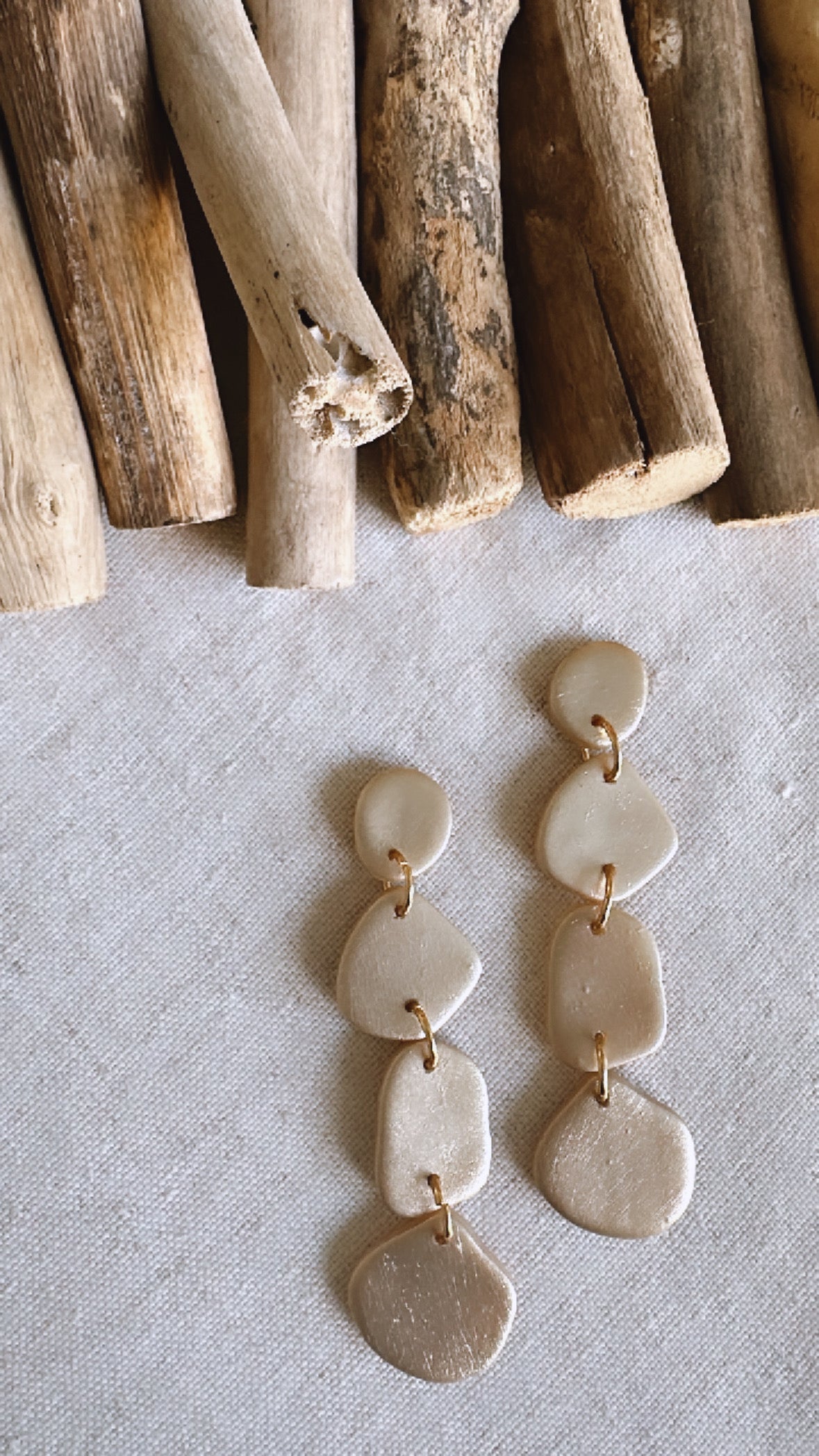 The Metallic Knot Collection - Charlie (medium) - Clay Earrings