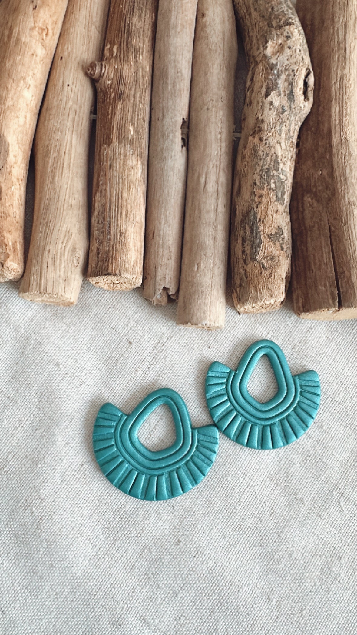 The Marine Collection - Raffia - Clay Earrings