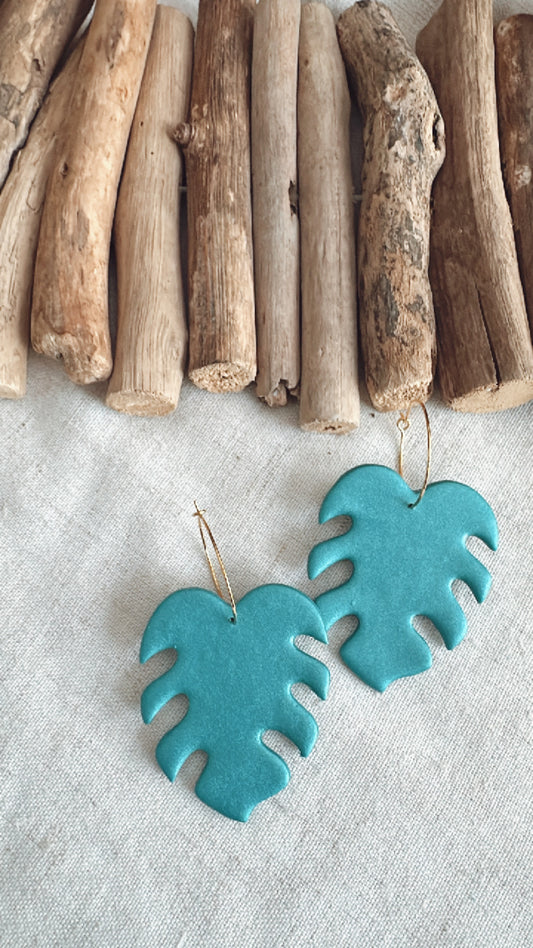 The Marine Collection - Palm  - Clay Earrings