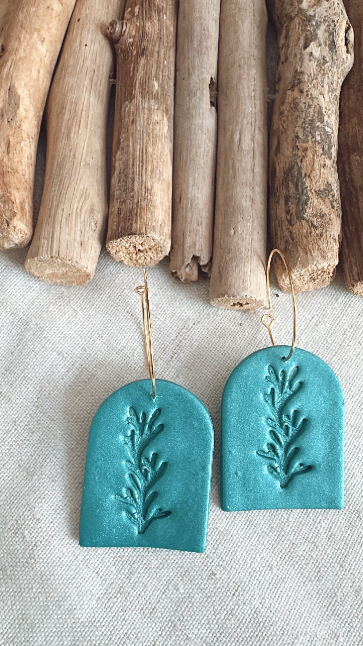 The Marine Collection - Cabo Arch with Coral - Clay Earrings