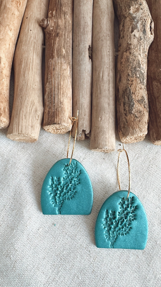 The Marine Collection - Mini Cabo Arch with Coral - Clay Earrings