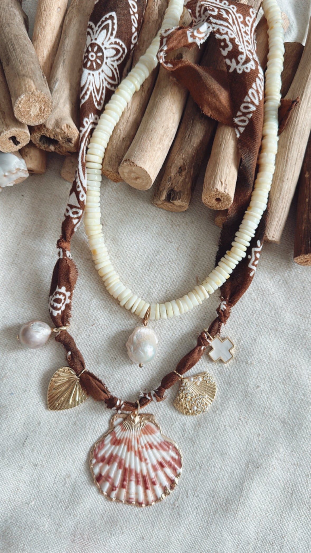 Coastal Cowgirl Bandana Charm Necklace
