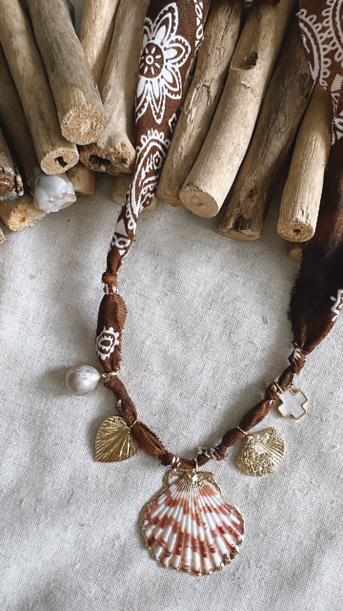 Coastal Cowgirl Bandana Charm Necklace
