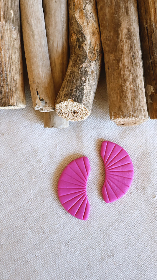 All things Pink Collection - Embossed Stud - Clay Earrings