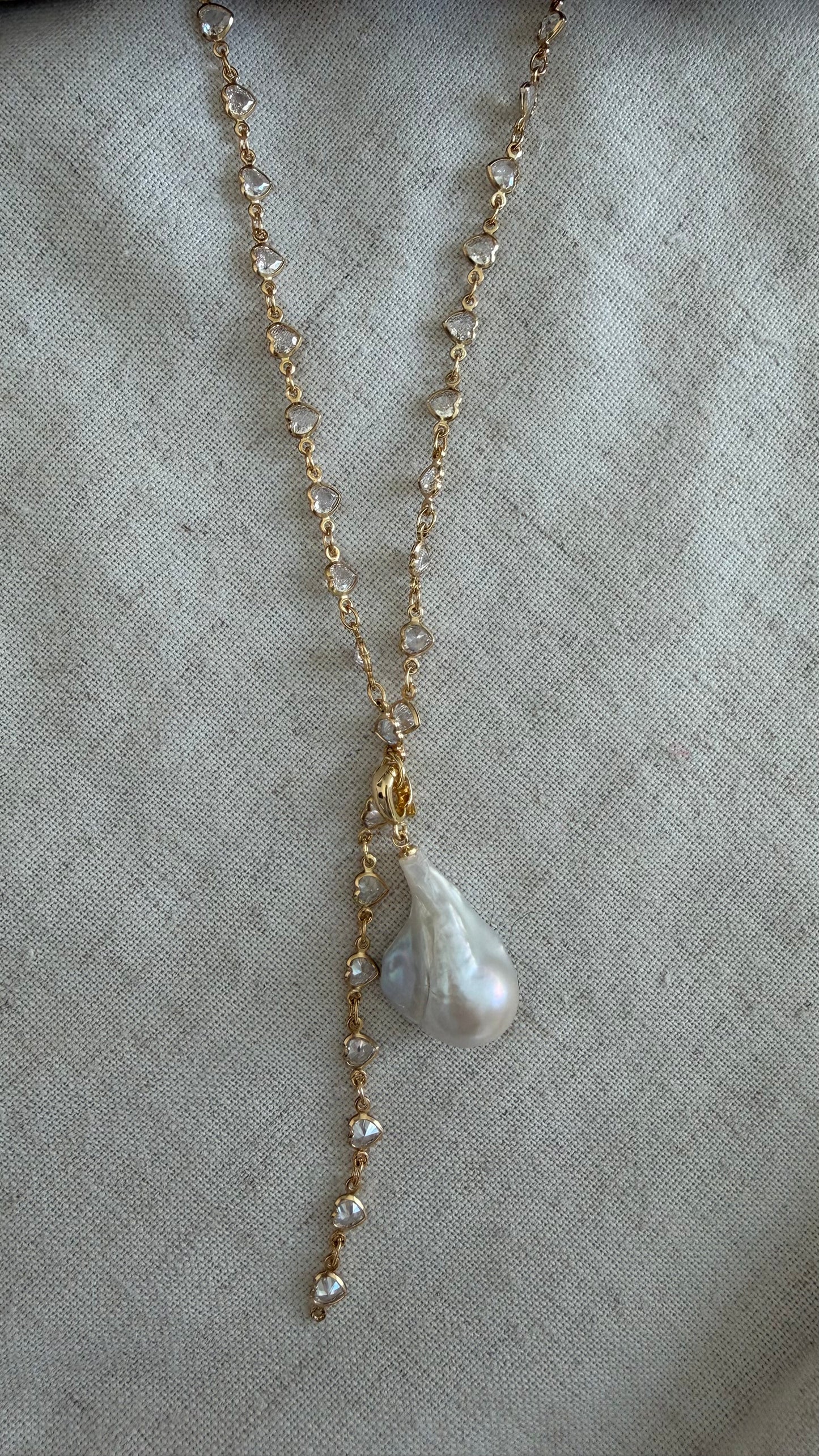 Open Hearts Lariat Necklace