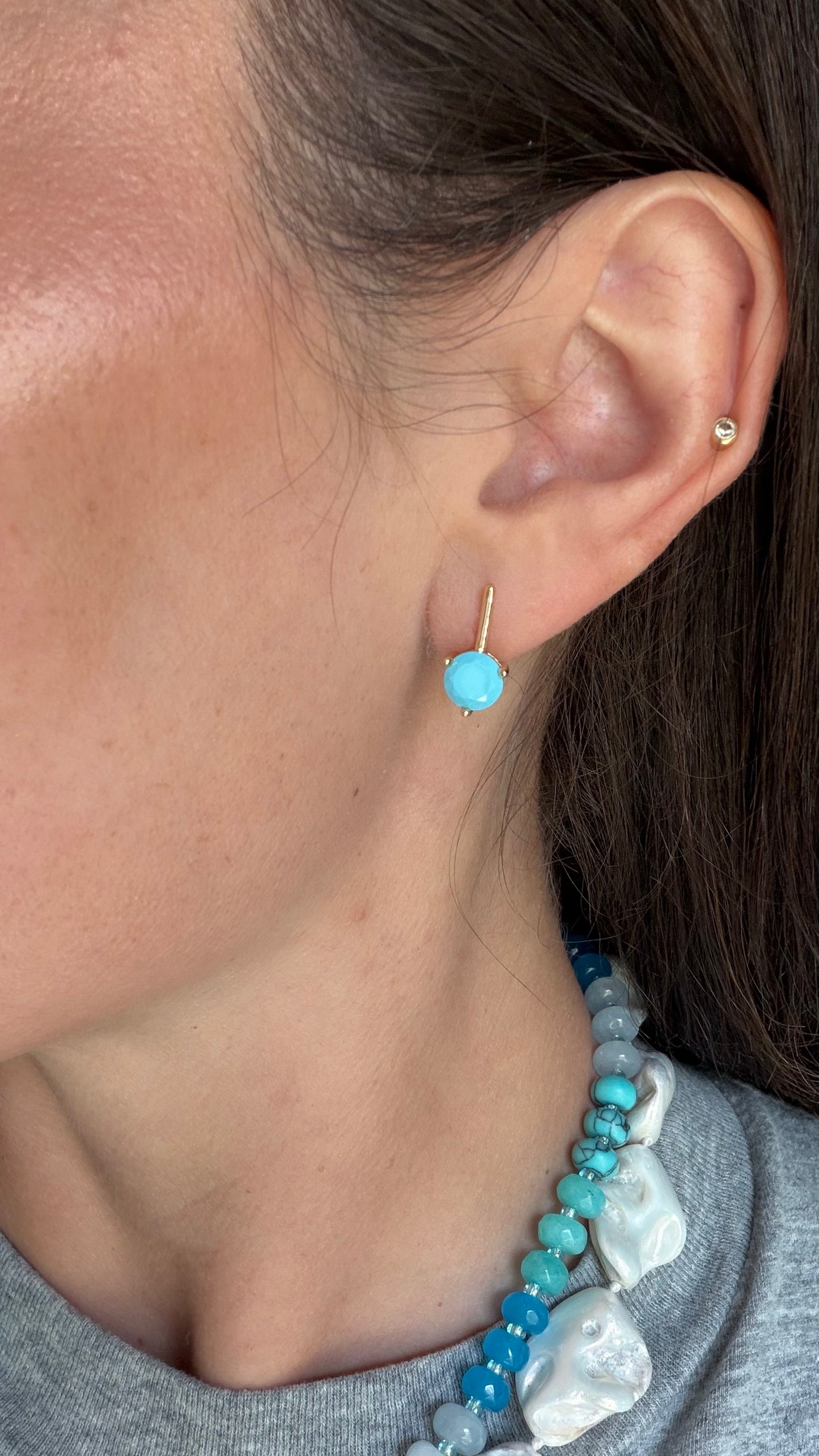 Drop Stud - Turquoise Earrings