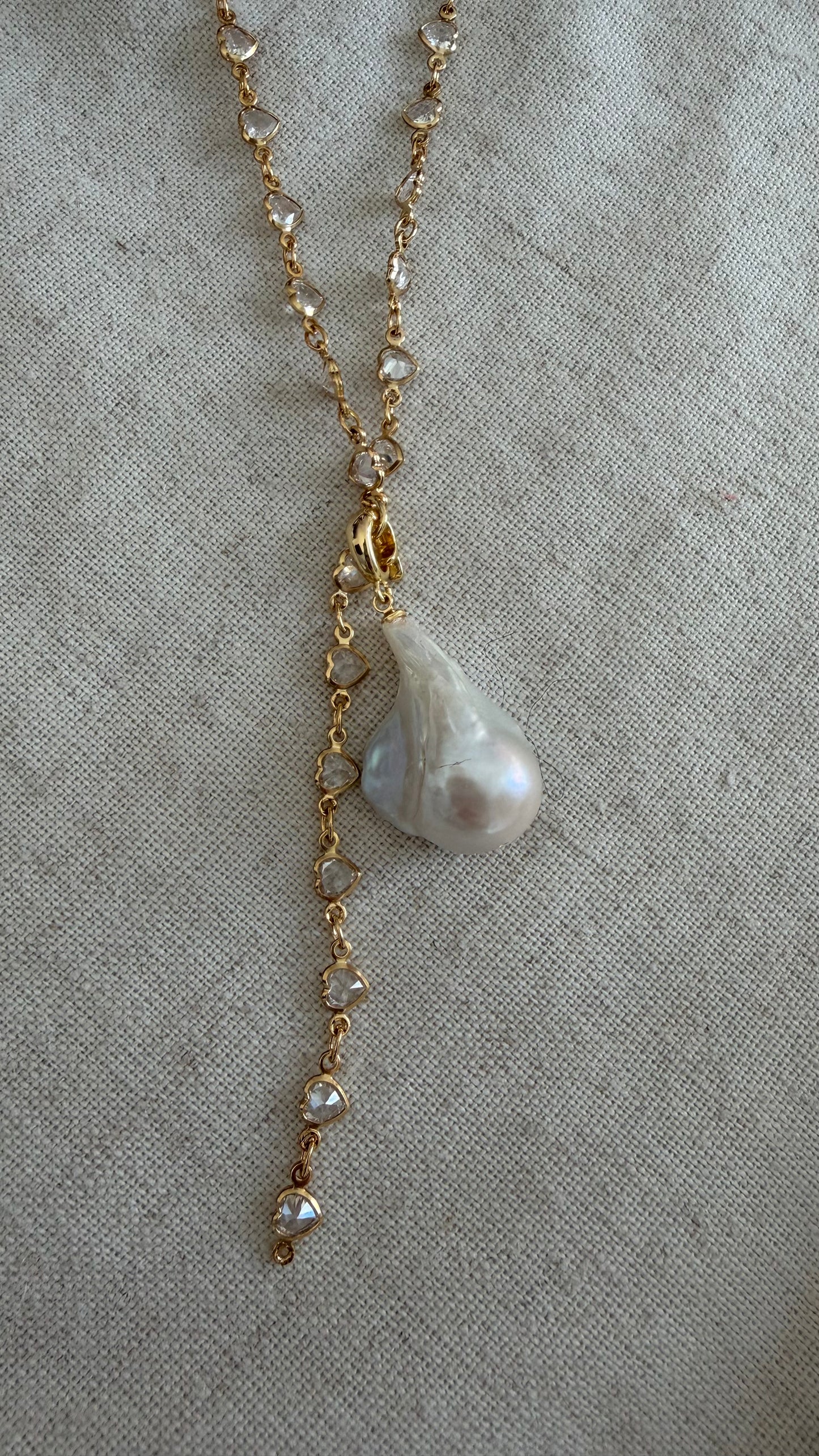 Open Hearts Lariat Necklace