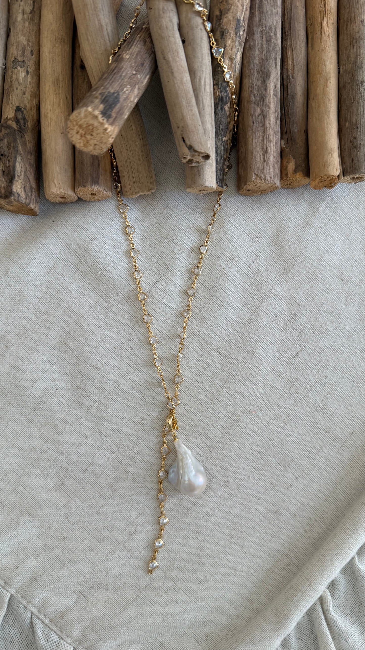 Open Hearts Lariat Necklace