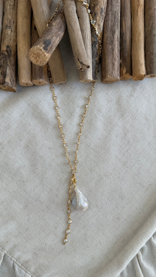 Open Hearts Lariat Necklace