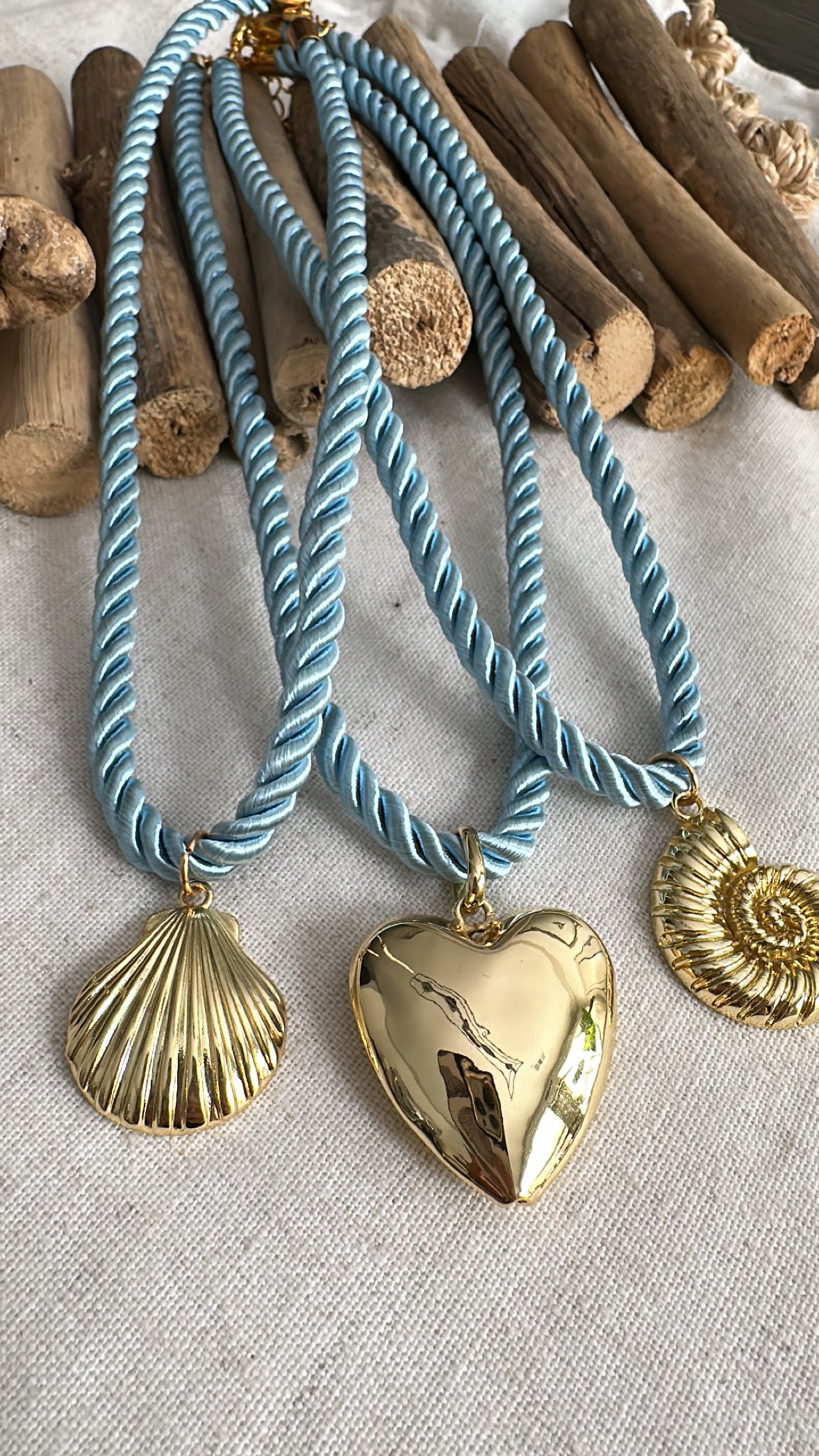 The Nautical Collection - Baby Blue with Charm - Necklace