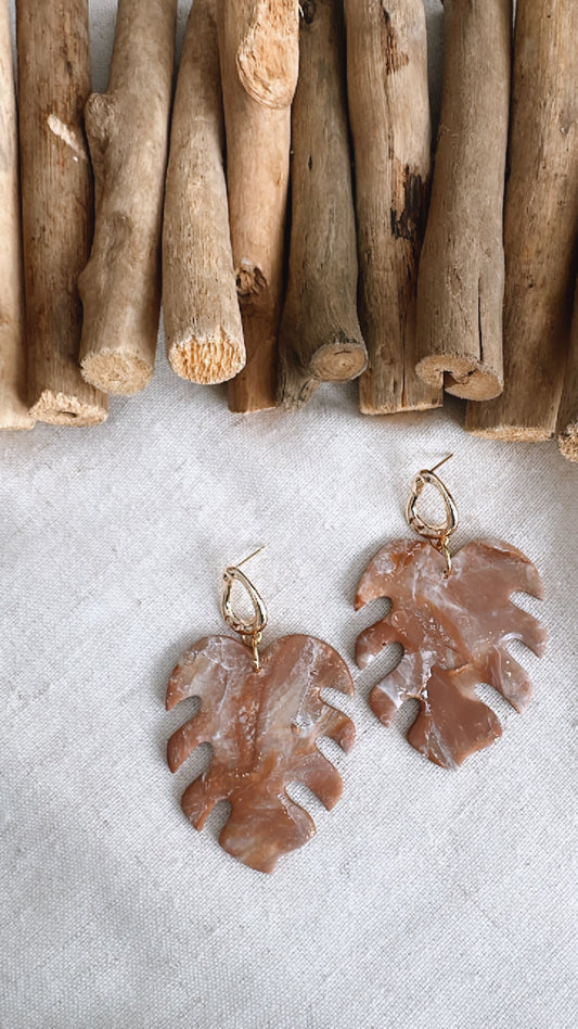 The Teddy Bear Collection - Palm with Hoop - Clay Earrings