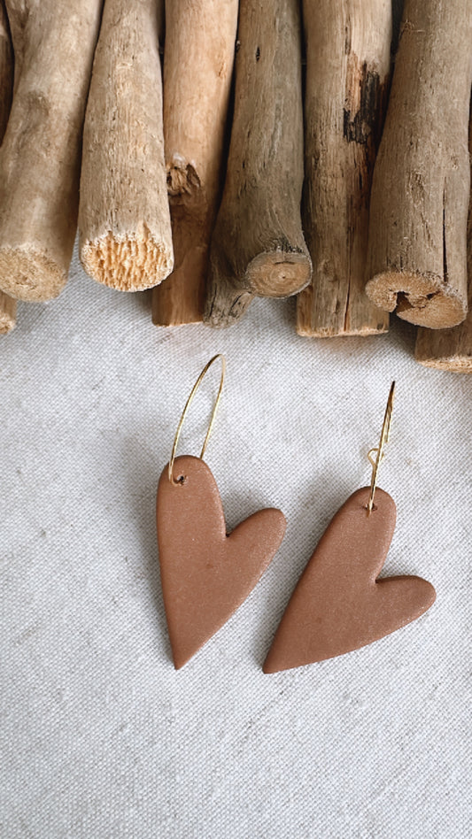 The Teddy Bear Collection - Heart - Clay Earrings