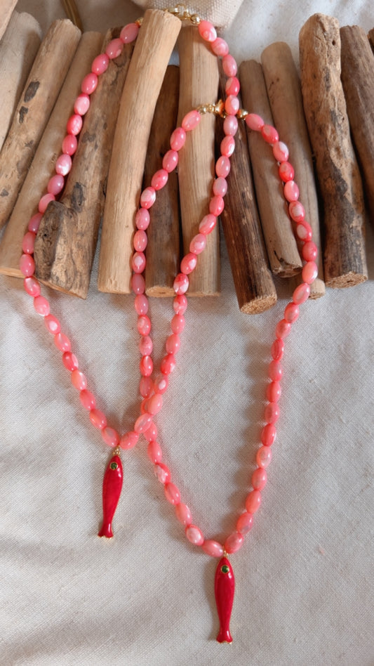 Go Fish Red Necklace