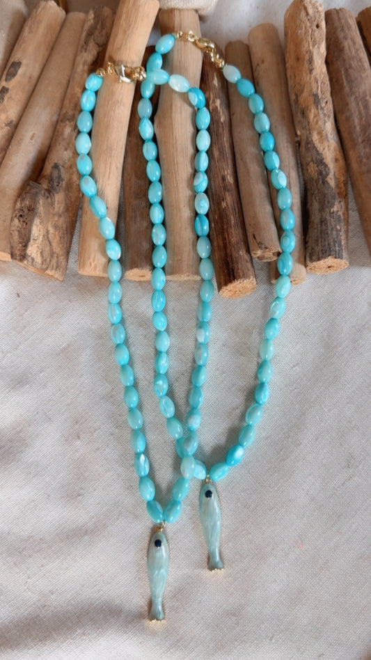Go Fish Blue Necklace