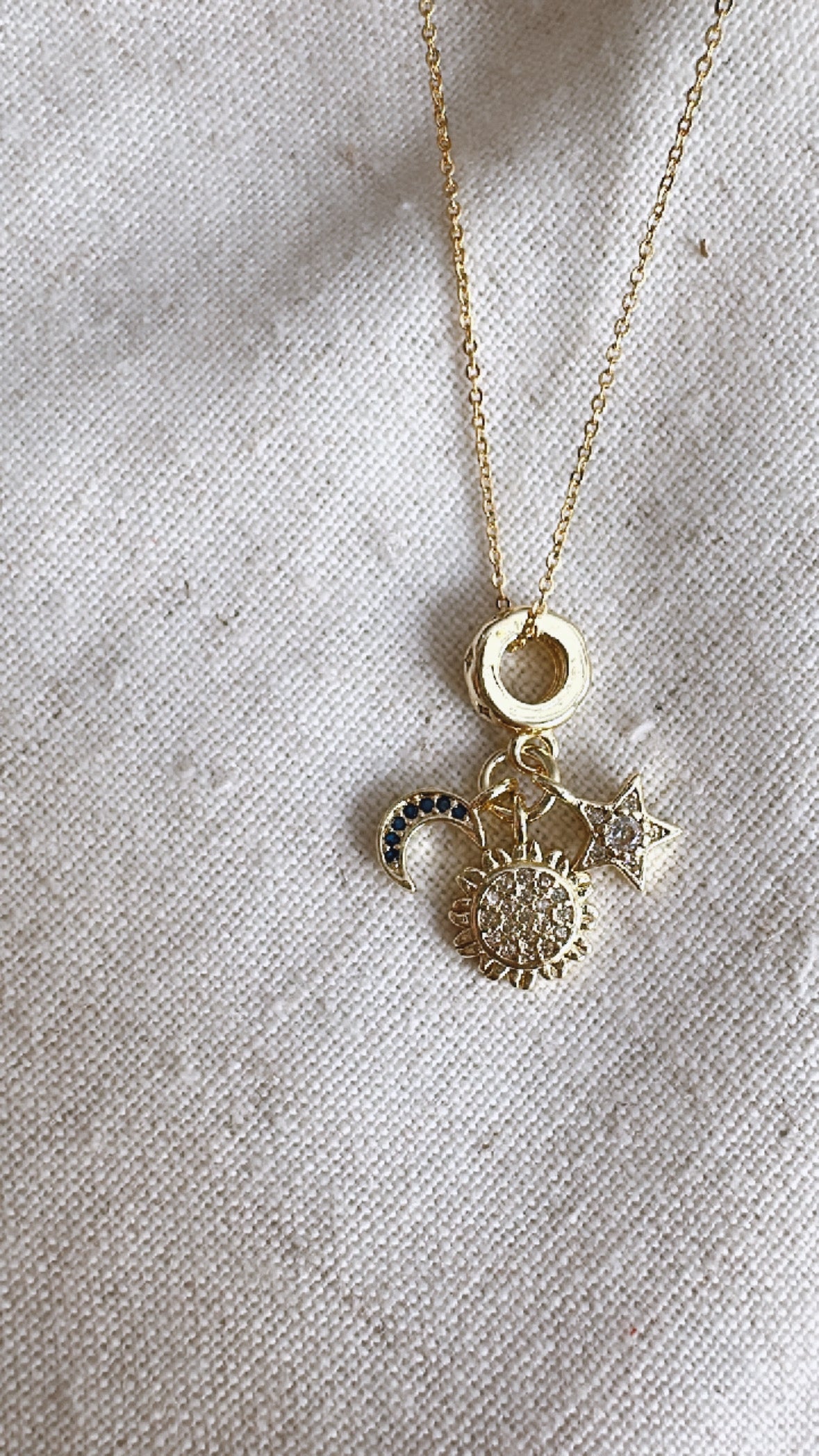 The Golden Hour Collection - Moon/Sun/Star Celestial Cluster - Necklace