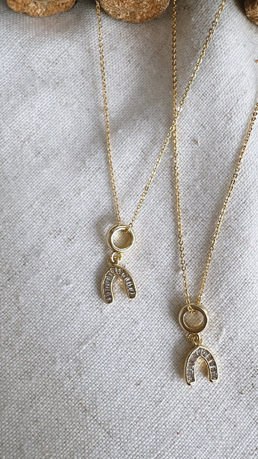 The Golden Hour Collection - Mini Horseshoe Baguette- Necklace