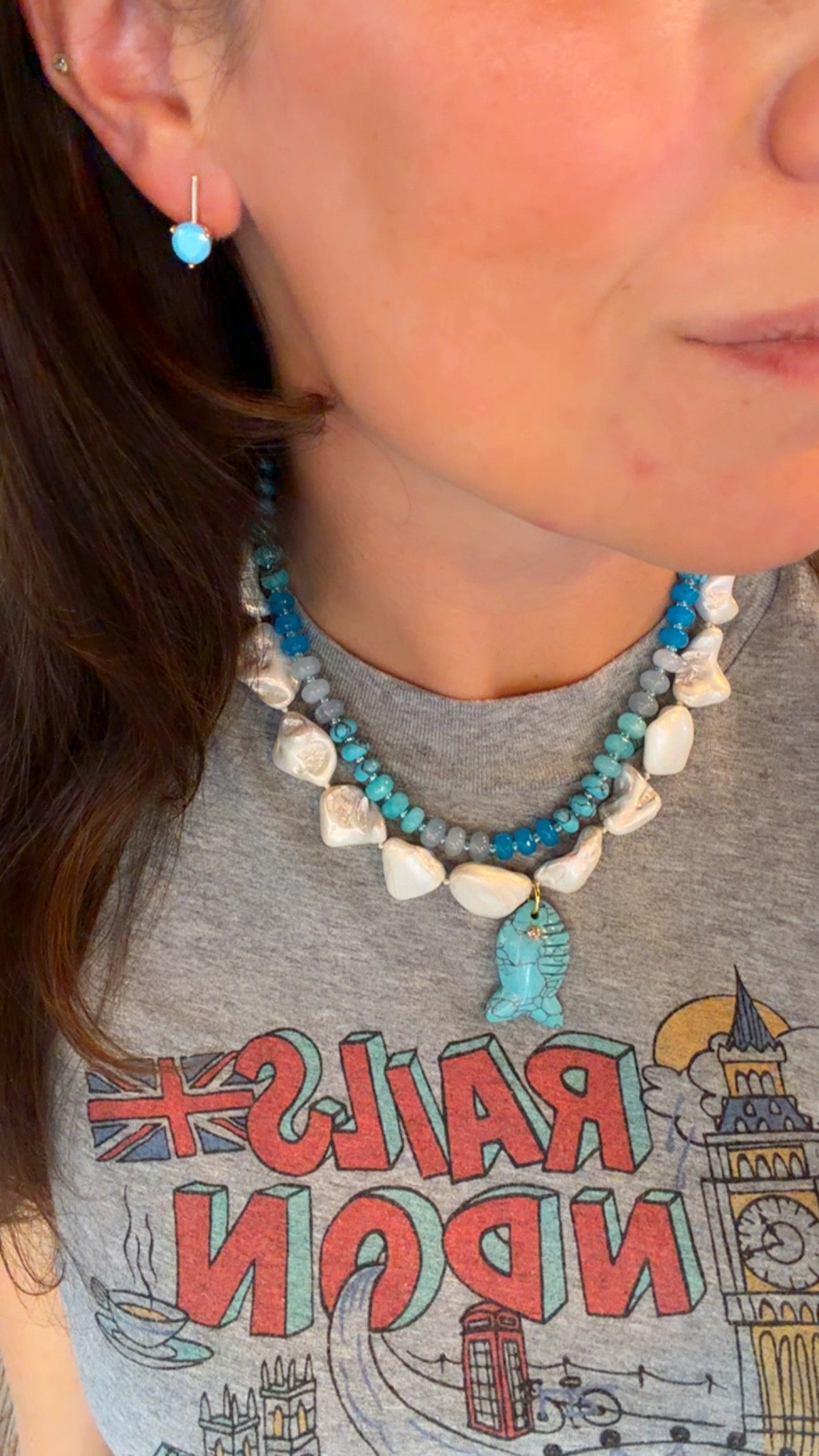 Drop Stud - Turquoise Earrings
