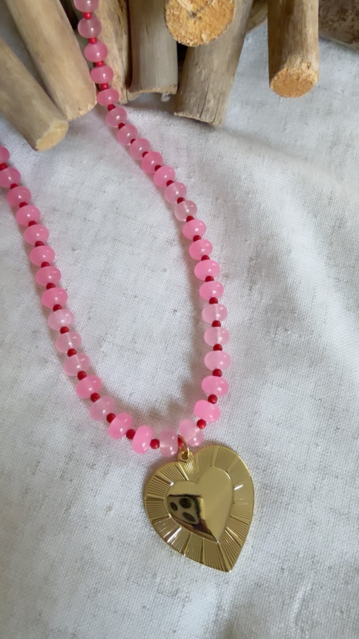 Pink Hearts Necklace
