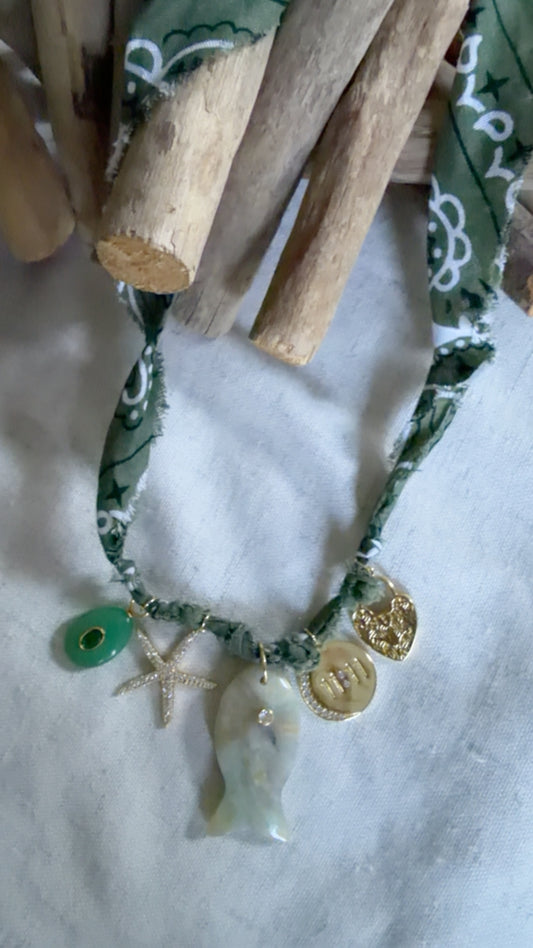 Green Bandana Necklace