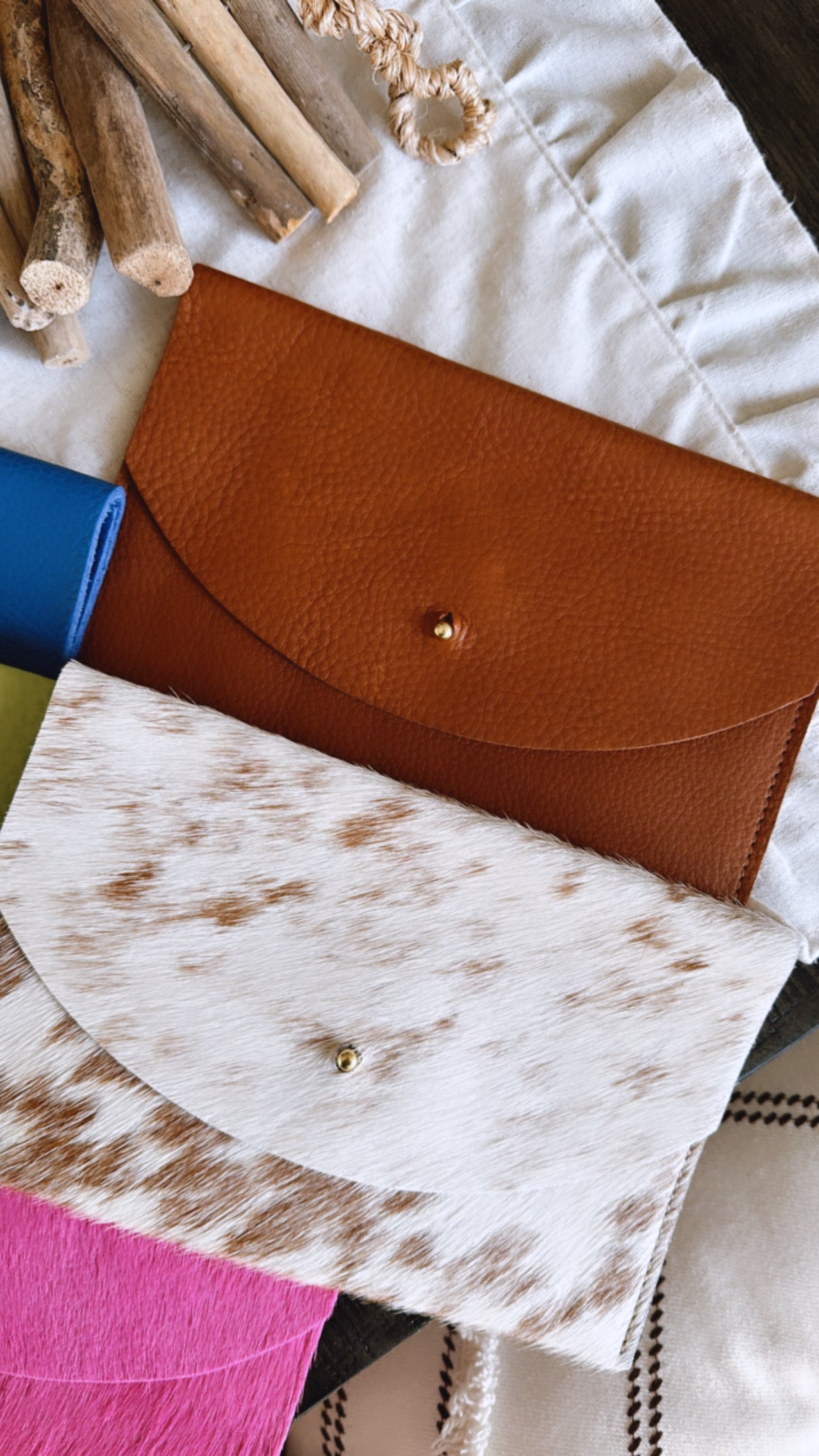 Cowhide & Leather Clutches