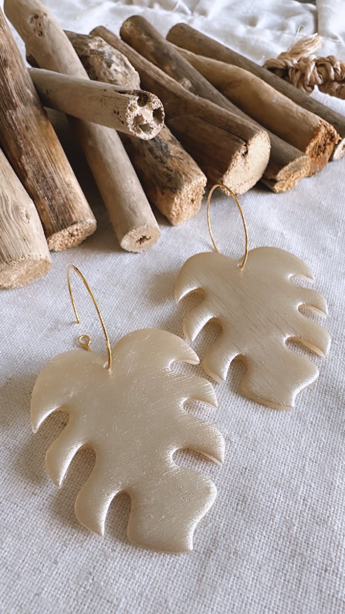The Metallic Knot Collection - Palm with Hoop - Clay Earrings