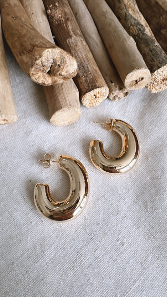 The Golden Hour Collection - Thick Open Hoops - Earrings