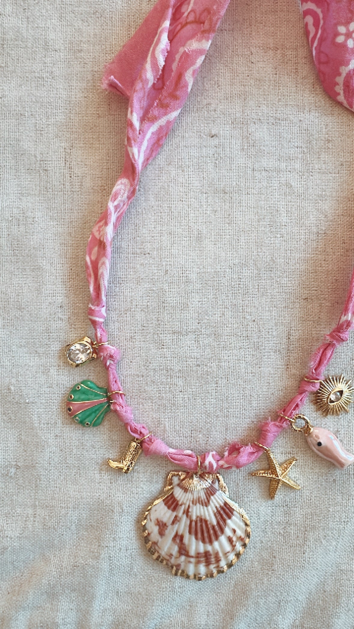 Coastal Cowgirl Bandana Charm Necklace
