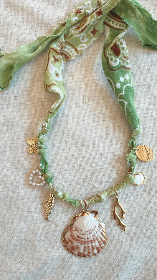 Coastal Cowgirl Bandana Charm Necklace