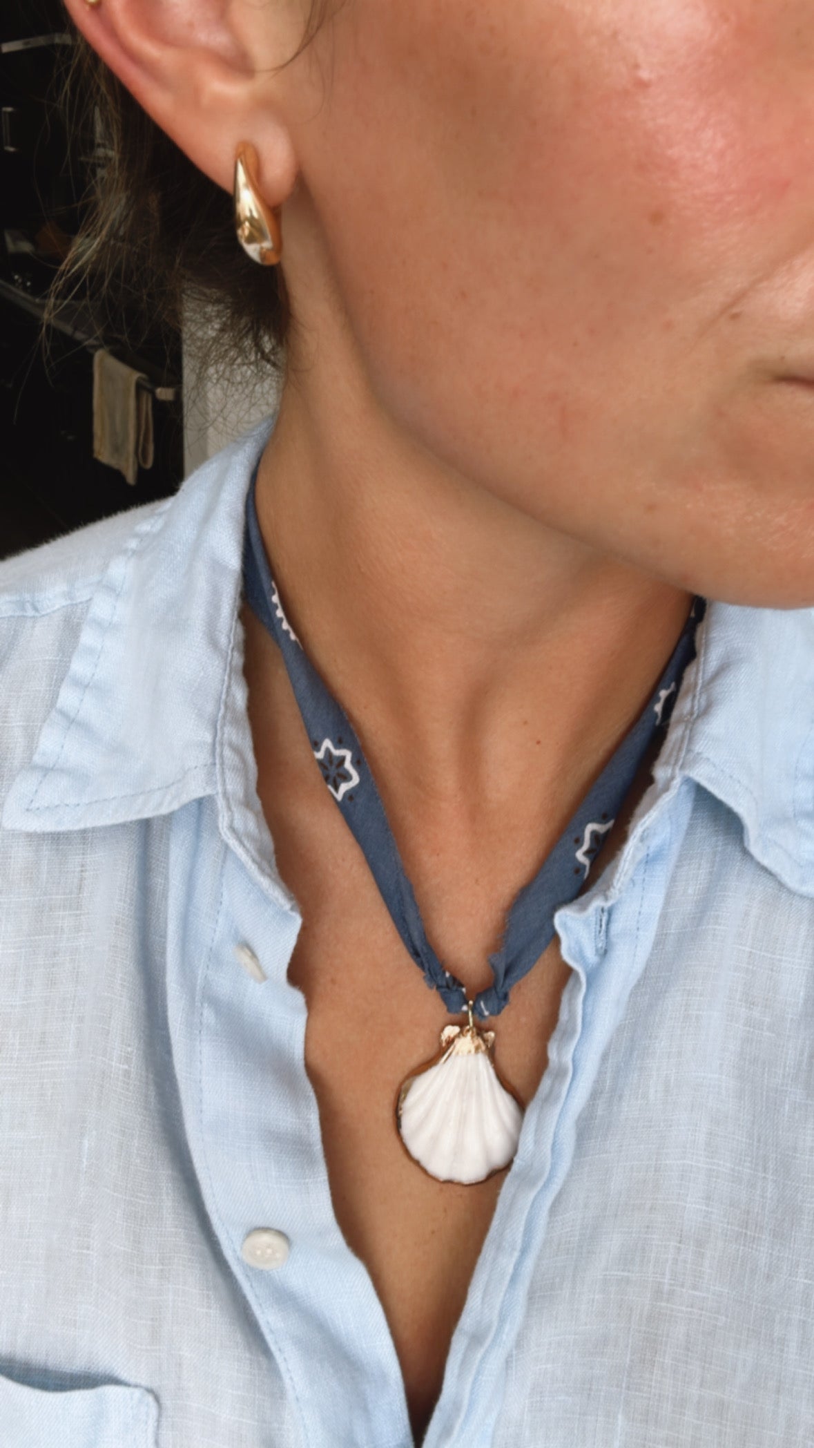 Coastal Cowgirl Bandana Charm Necklace