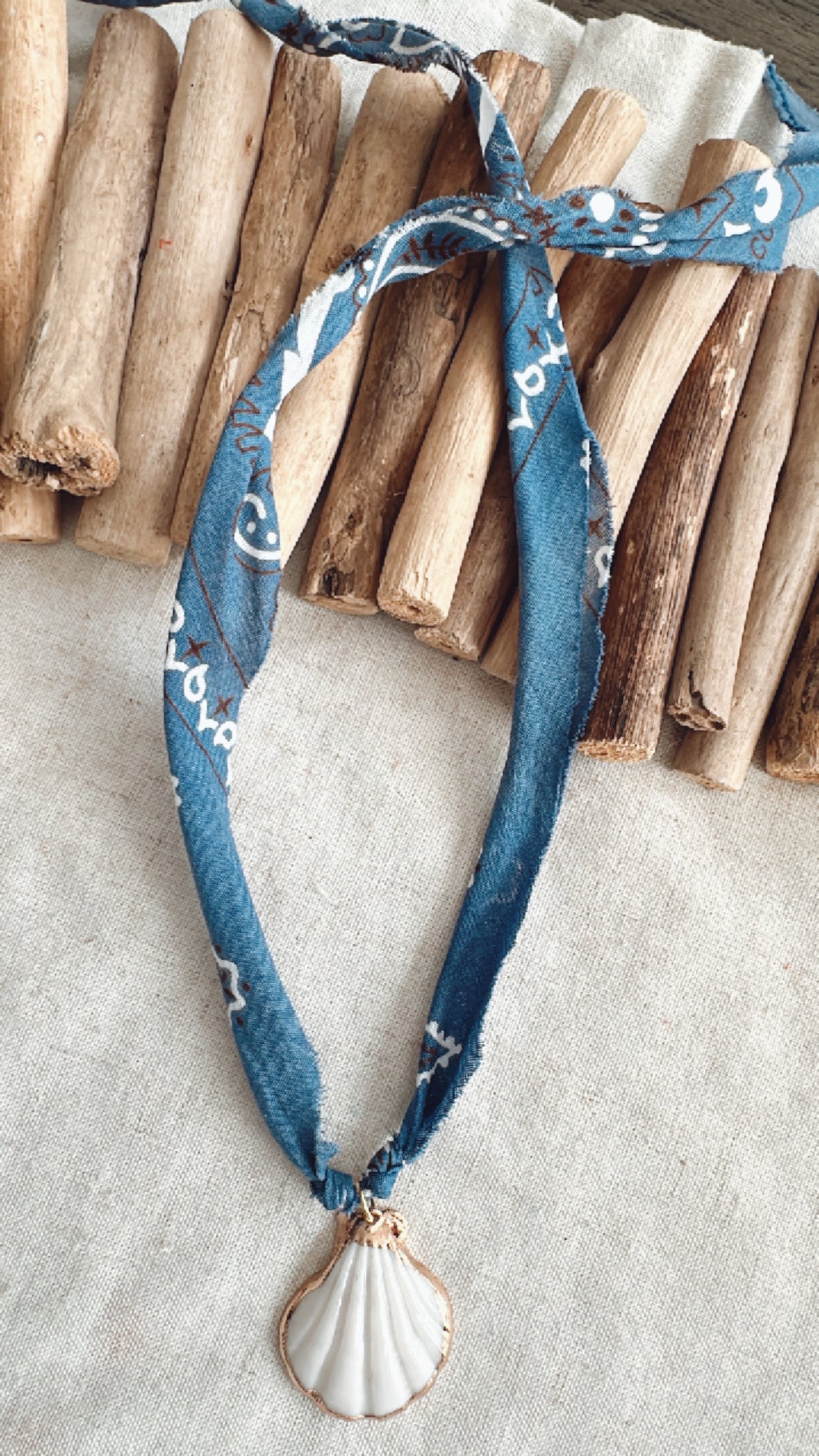 Coastal Cowgirl Bandana Charm Necklace