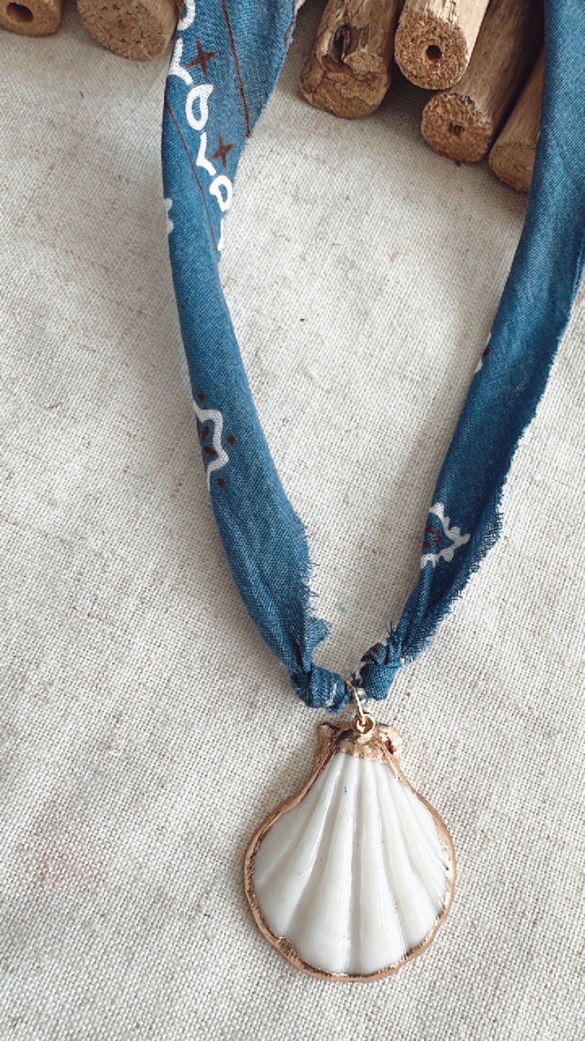 Coastal Cowgirl Bandana Charm Necklace