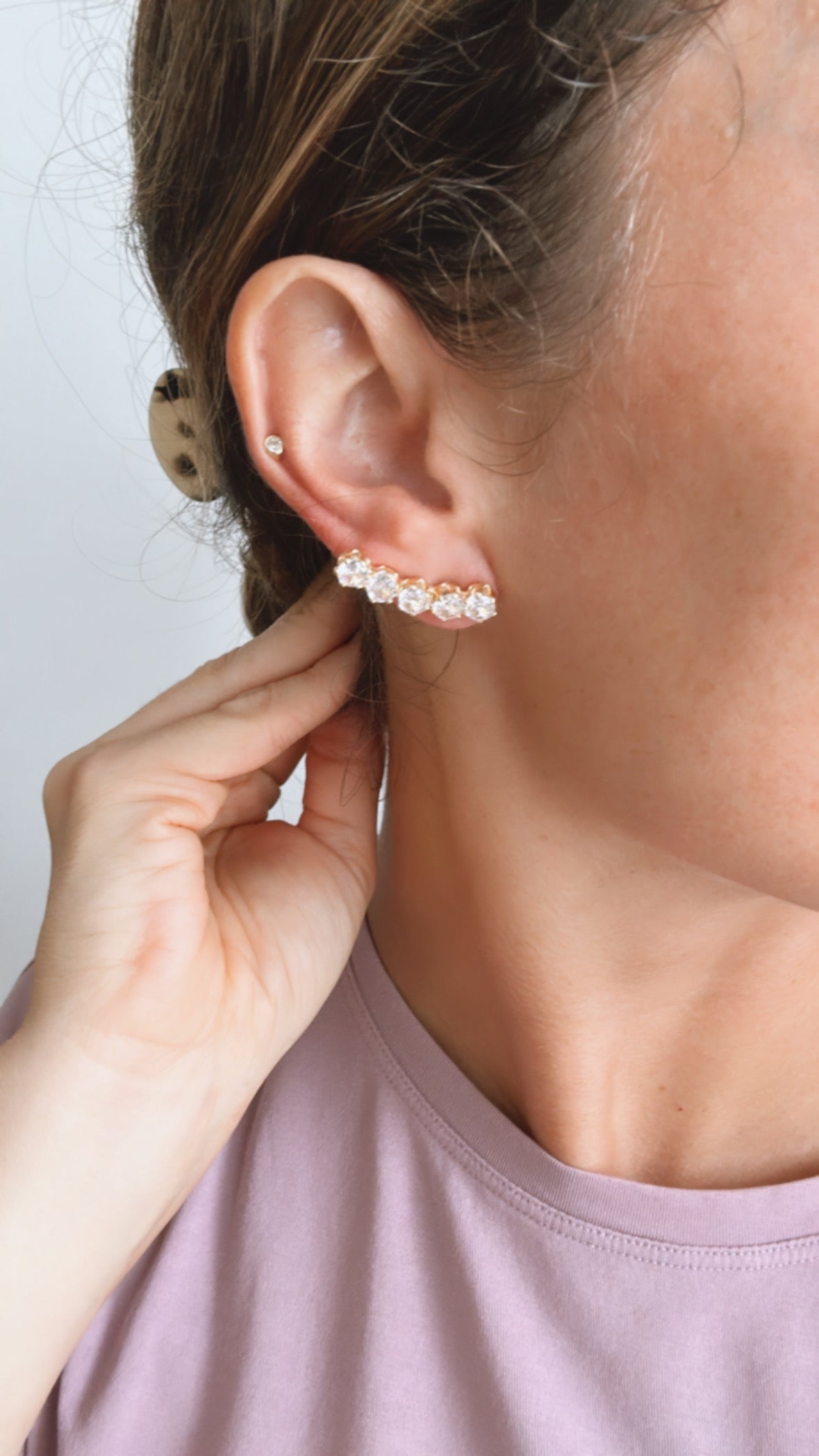 Ear Crawler CZ Earrings