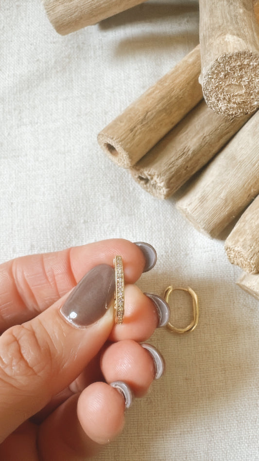 One More Dance Oval Huggie Hoop Earrings