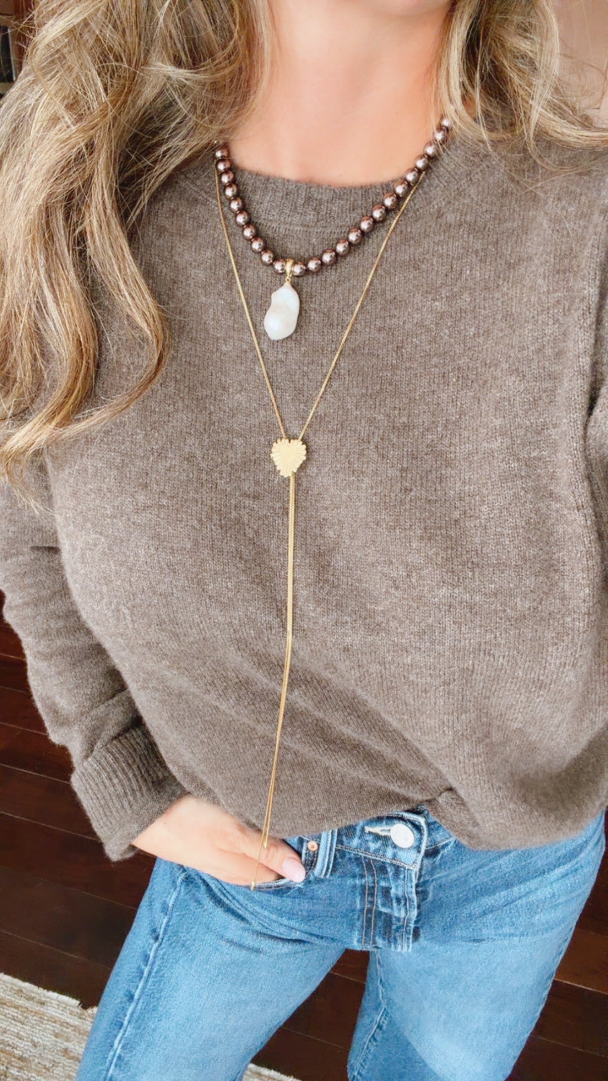 Heart of Gold Bolo Necklace
