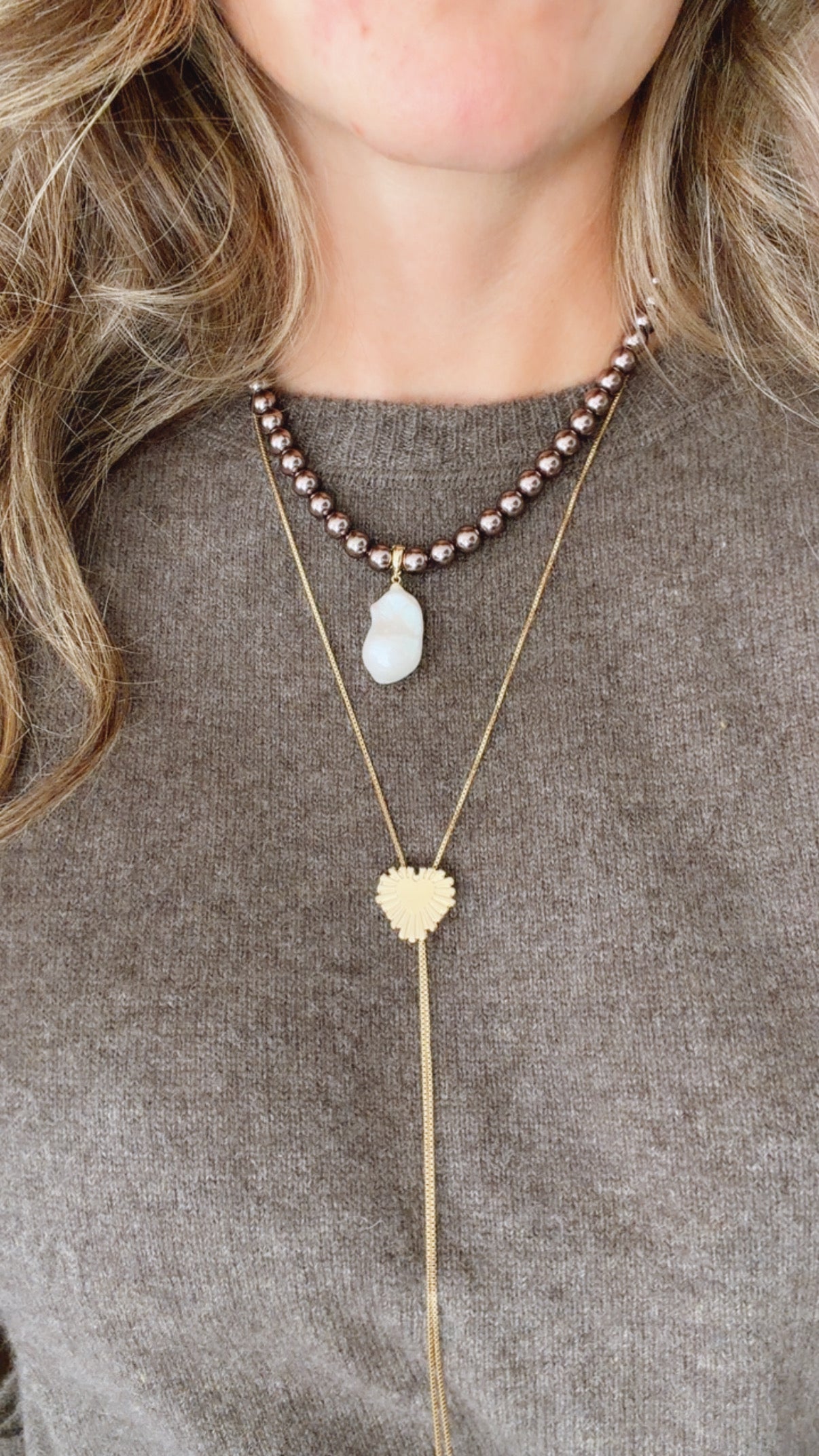 Heart of Gold Bolo Necklace