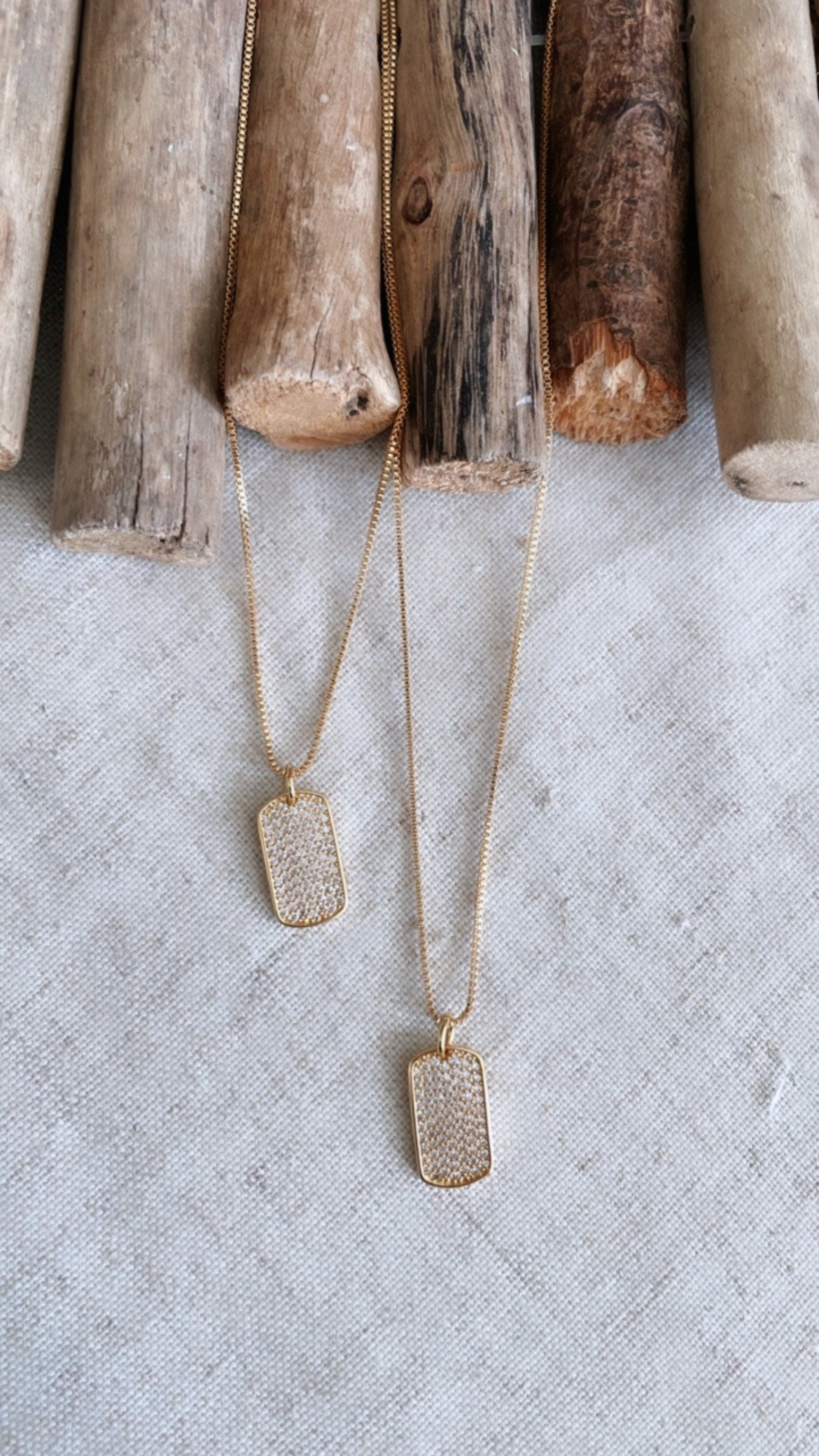 The Golden Hour Collection - Mini Dog Tag - Charm Necklace
