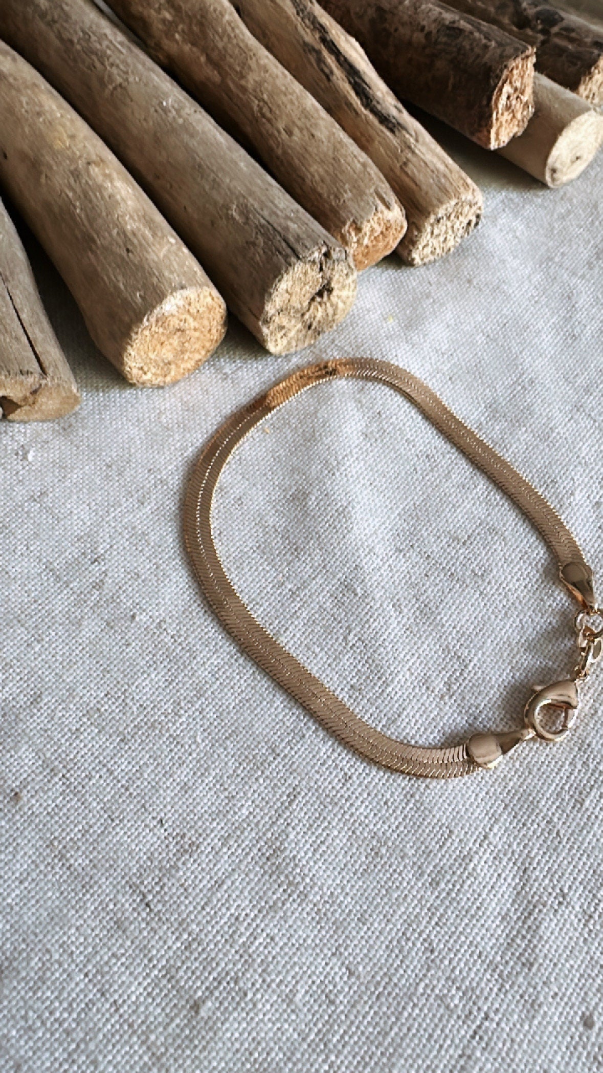 The Golden Hour Collection - Herringbone Snake Chain - Bracelet