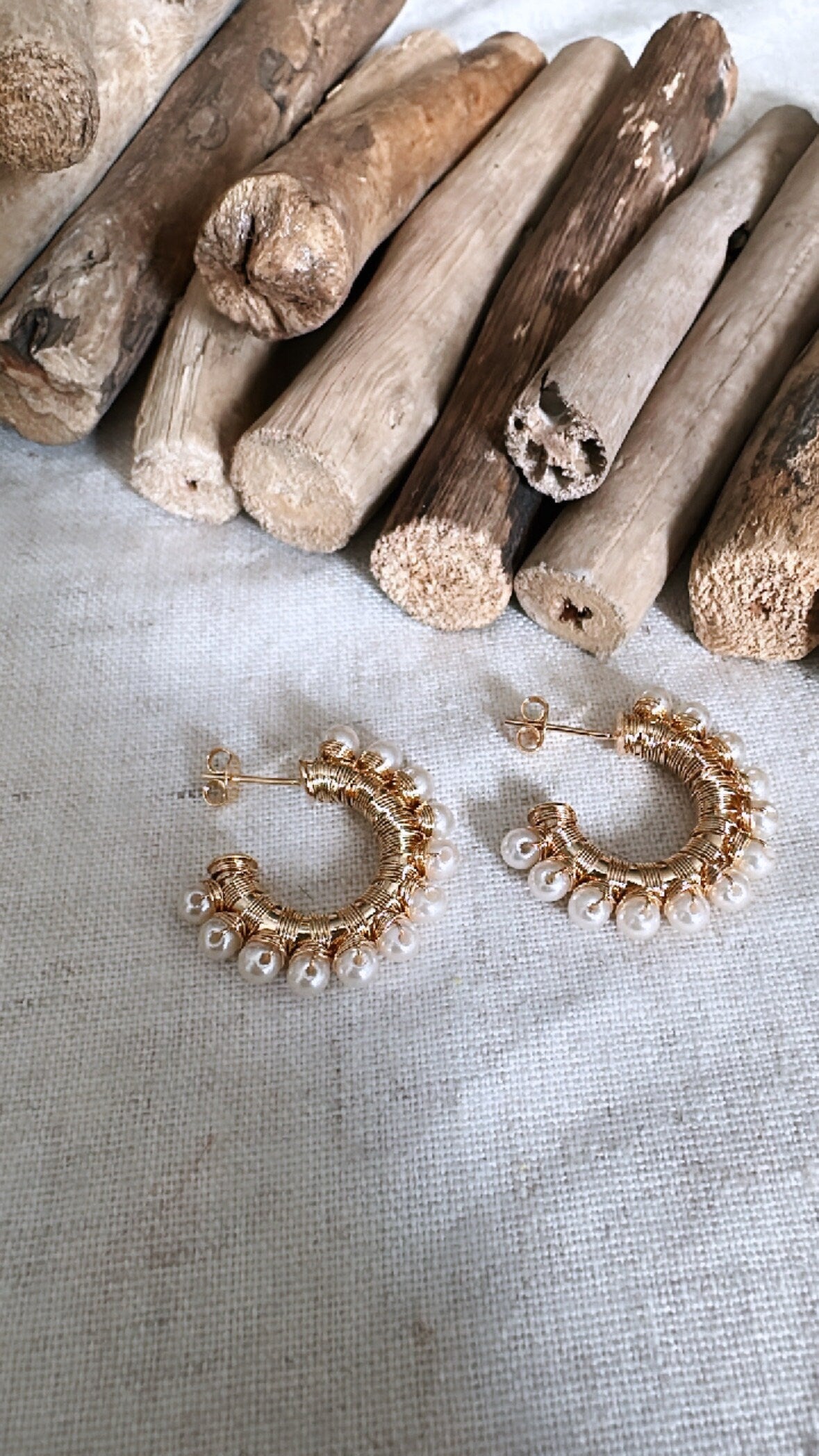 The Golden Hour Collection - Pearl Hoops - Earrings