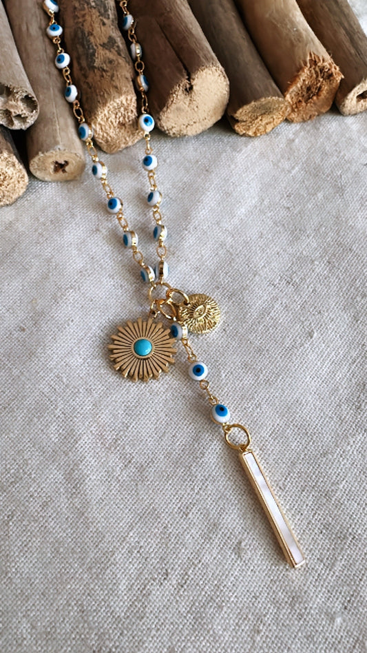 The Evil Eye Lariat Necklace  - Charm Necklace