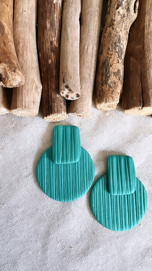 The 30A Collection - Steph (Emerald) - Clay Earrings